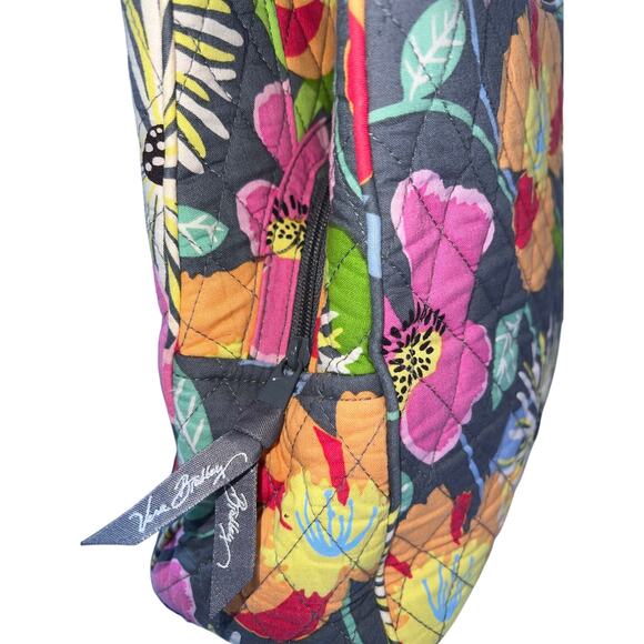 Vera Bradley Jazzy Blooms Double Sided Magnetic Snap Center Zip Tote Cottage - Picture 3 of 10